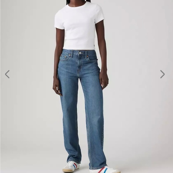 Levi’s Low Pro Straight Jeans Faded Blue Size 28 - Picture 2 of 9